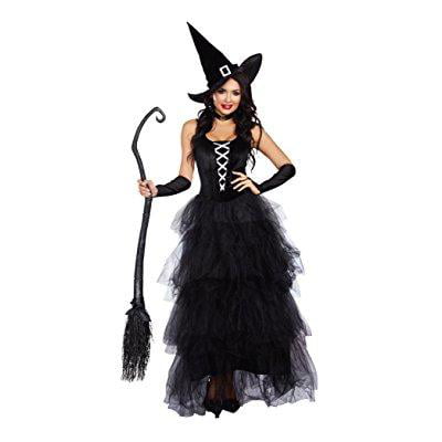Spellbound Witch Tights Ladies Halloween Fancy Dress Adults Womens Costume New